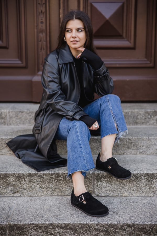 Półbuty Becky Czarny welur - obrazek 3