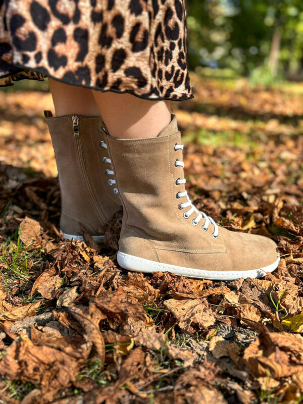 Botki Amara beżowy welur