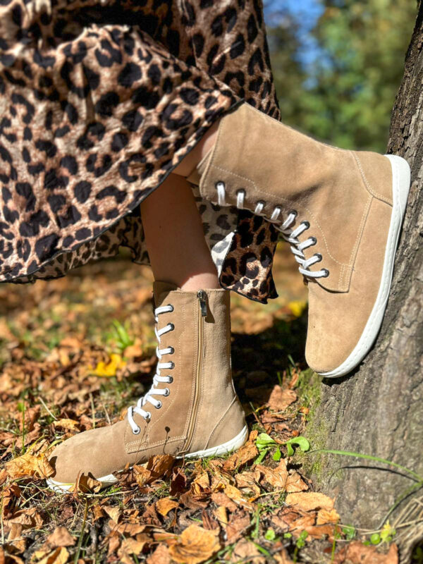 Botki Amara beżowy welur