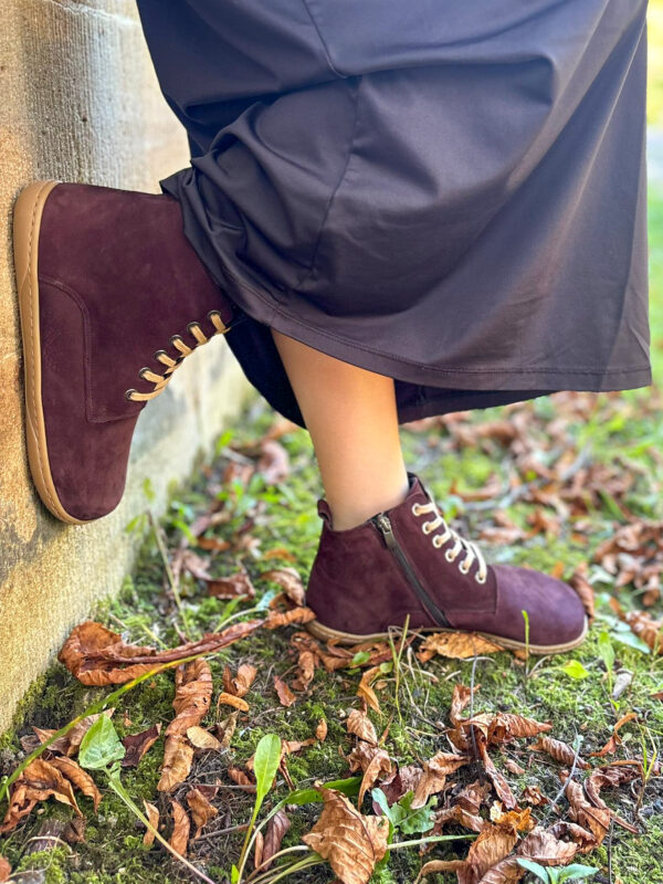 Botki Dina śliwkowy nubuk