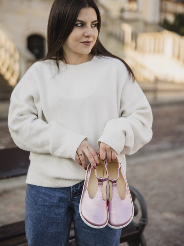 Półbuty barefoot damskie Paula – metaliczny róż | Apavo Barefoot