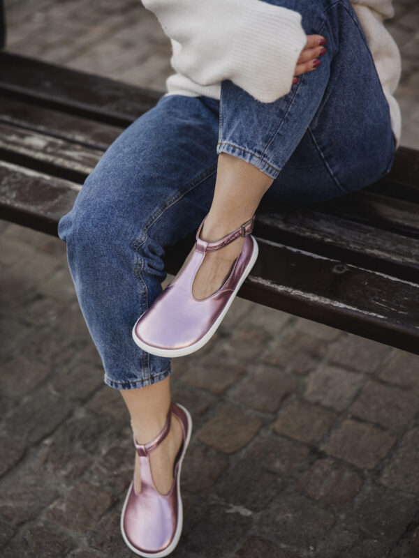 Półbuty barefoot damskie Paula – metaliczny róż | Apavo Barefoot