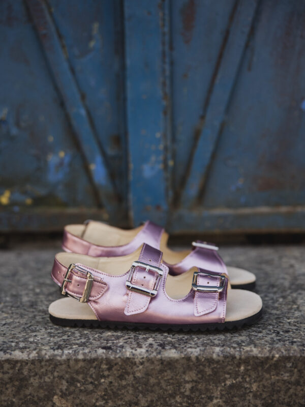 Sandały barefoot damskie Camille – metaliczny róż | APAVO Barefoot