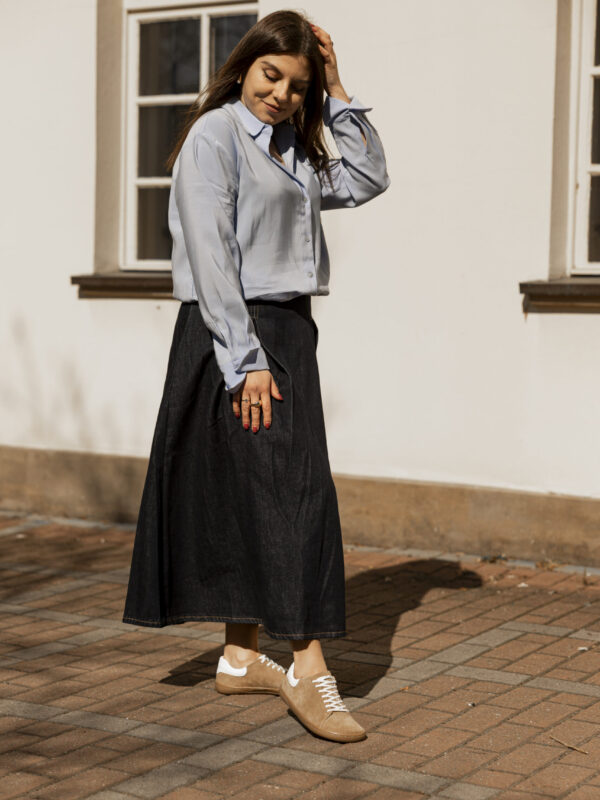 Półbuty barefoot damskie Flor – beżowy welur