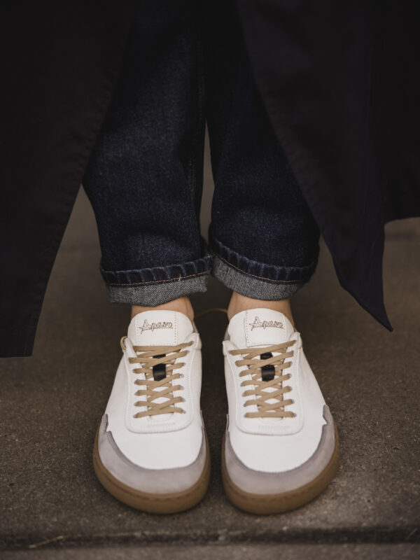 Półbuty barefoot damskie Vivi – biały / szary | Apavo Komfort