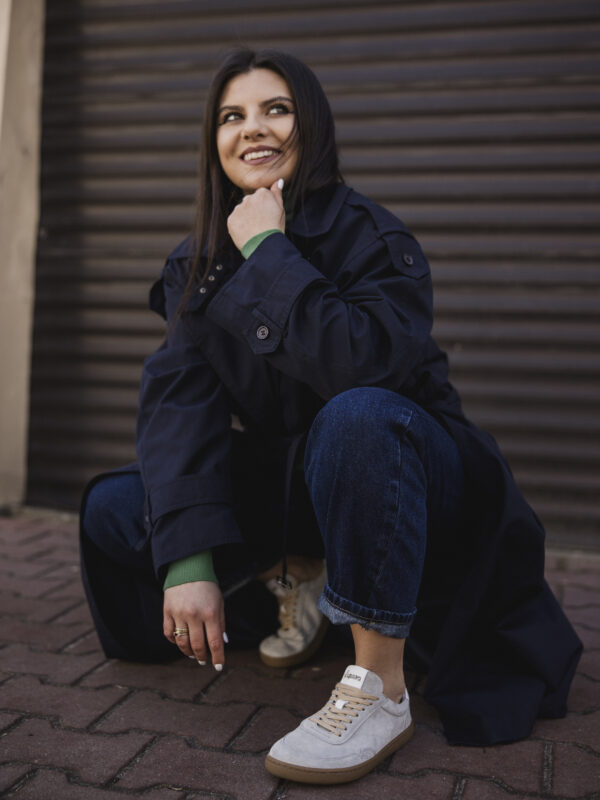 Półbuty barefoot damskie Vivi – szary welur | Apavo Komfort