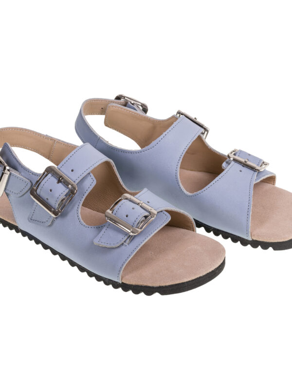Sandały barefoot damskie Camille – błękitna skóra | APAVO Barefoot